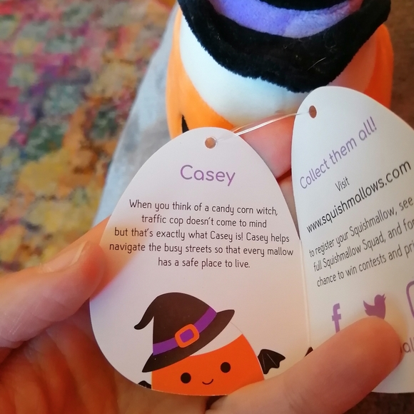 NWT Rare 2020 Casey the Candycorn witch bat squishmallow plush - Picture 6 of 7